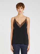 MARella top con pizzo in seta Blu