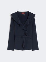 MAXMARA STUDIO giacca in cady con volant Blu