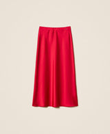 TWINSET ACTITUDE gonna lunga in raso Rosso
