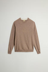 WOOLRICH maglione girocollo in pura lana Beige