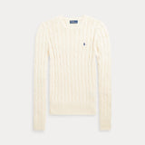 RALPH LAUREN POLO maglioncino a trecce con cavallino Bianco