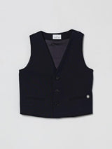 MANUEL RITZ KIDS gilet monopetto con logo Blu