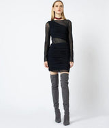 HANITA abito con trasparenza in tulle Nero