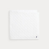 RALPH LAUREN POLO coperta a trecce in cotone White
