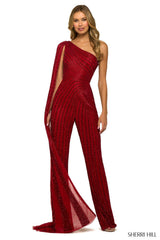 SHERRI HILL Tuta monospalla Sherri Hill Red