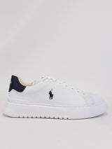 RALPH LAUREN POLO Sneakers in pelle con logo Bianco