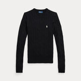 RALPH LAUREN POLO maglione in cotone a trecce Nero
