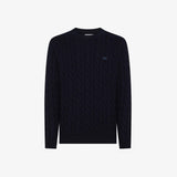 SUN68 maglione a trecce con logo Blu