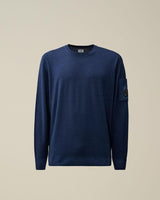 CP COMPANY maglia in lana merino con logo Blu