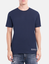 DONDUP t-shirt logo al fondo Blu