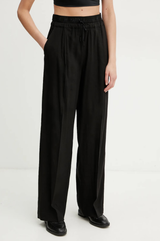 MARella pantalone in lino stretch Nero