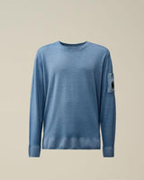 CP COMPANY maglia in lana merino con logo Azzurro