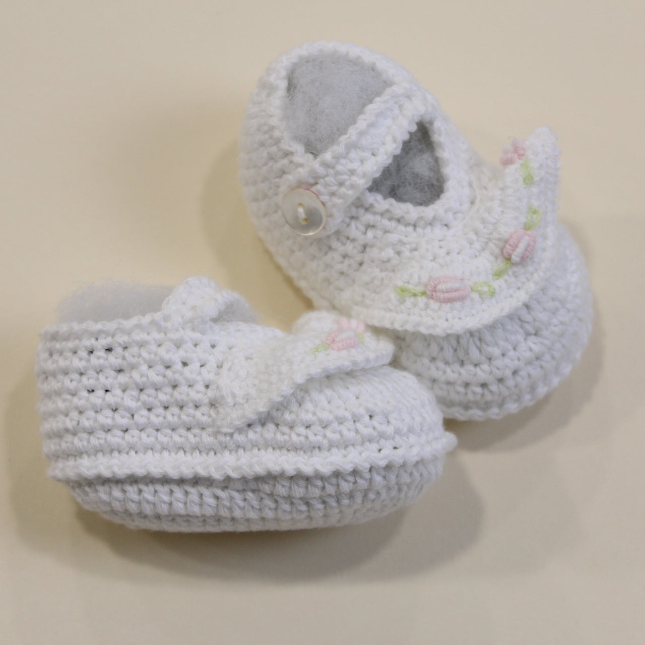 SCARPINA cotone NEONATO BIANCA ORNELLA SCARPIN UNI PICCOLA GIUGGIOLA 