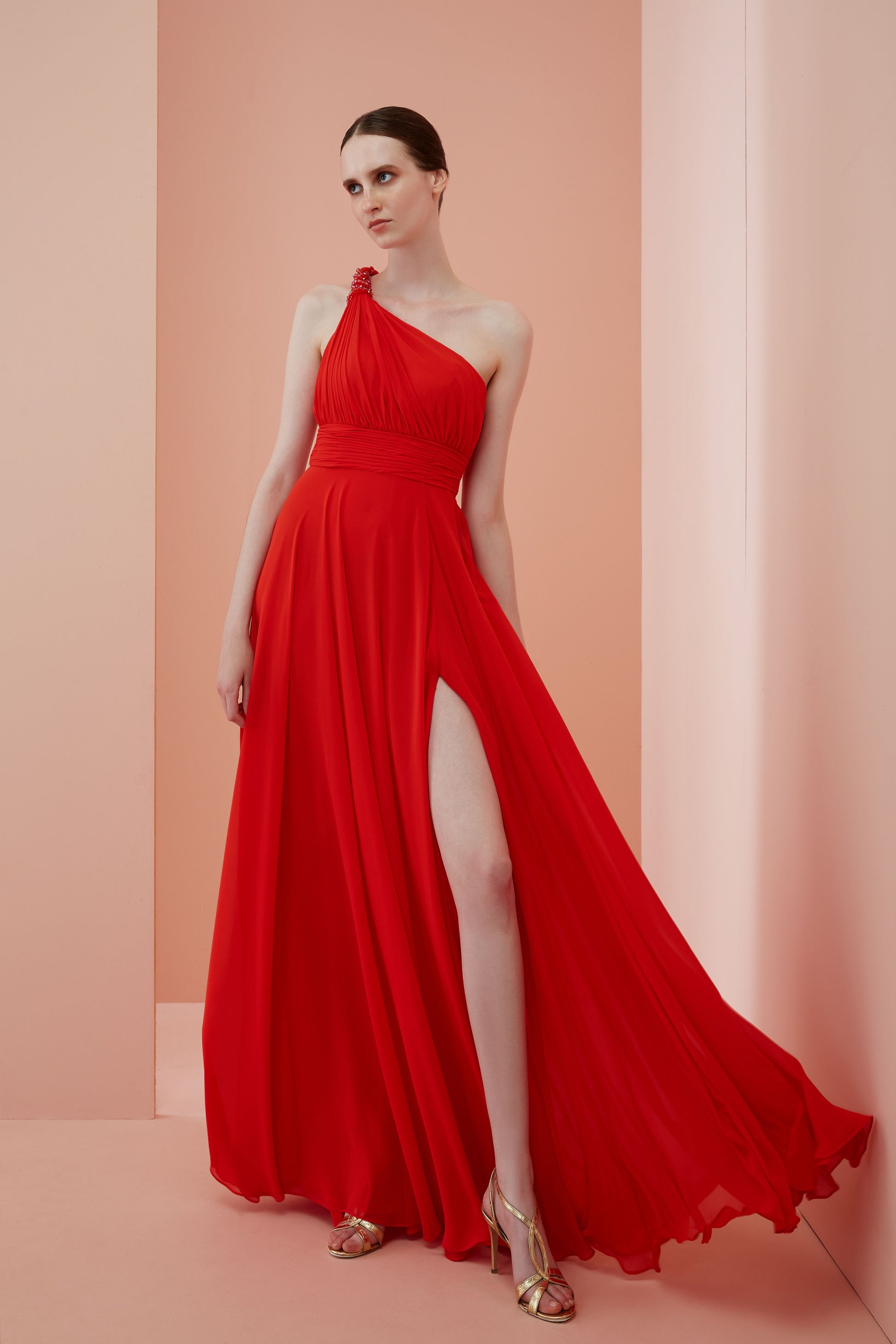 Abito lungo da cerimonia 3802 RED ALLURE 