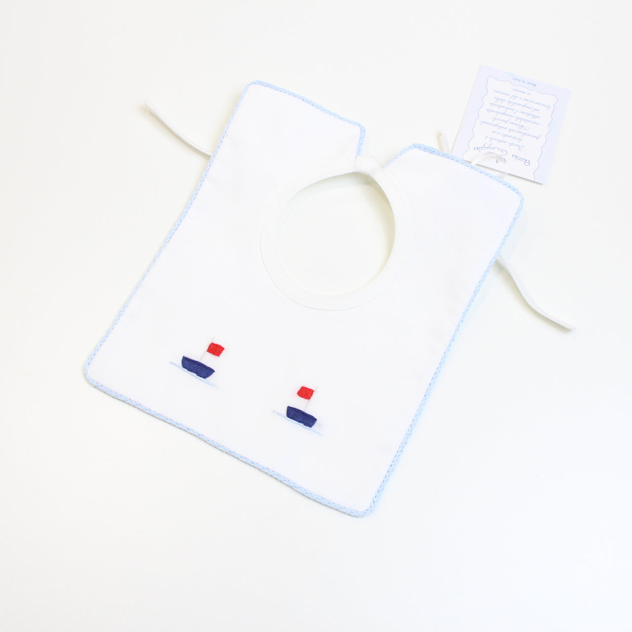 BAVETTA NEONATO CON RICAMI in cotone BILLY BAVETTA UNI PICCOLA GIUGGIOLA 