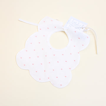 BAVETTA NEONATO IN LINO TEDDY BAVETTA PINK/AVORIO PICCOLA GIUGGIOLA 