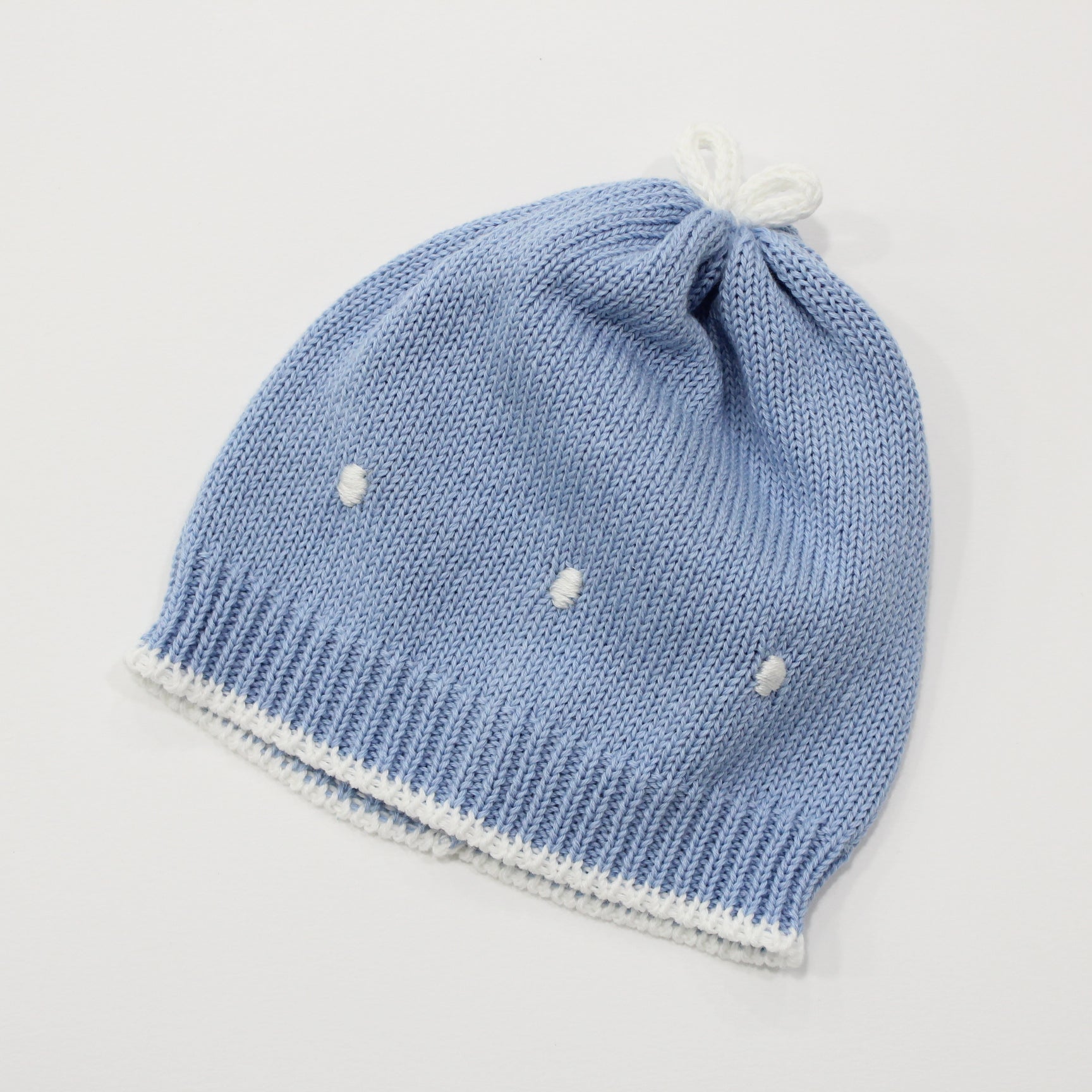 CAPPELLO NEONATO CON RICAMI in cotone TEDDY CAPPELLO CIELO PICCOLA GIUGGIOLA 
