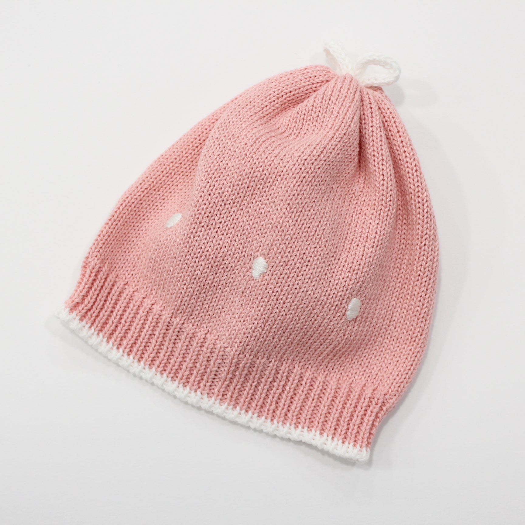 CAPPELLO NEONATO CON RICAMI in cotone TEDDY CAPPELLO PINK PICCOLA GIUGGIOLA 