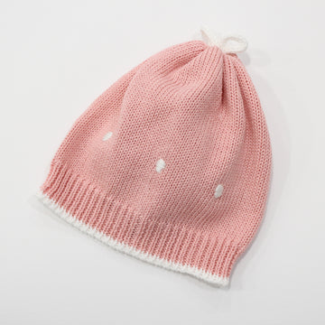 CAPPELLO NEONATO CON RICAMI in cotone TEDDY CAPPELLO PINK PICCOLA GIUGGIOLA 