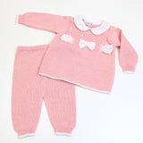 PICCOLA GIUGGIOLA COMPLETINO NASCITA TEDDY in cotone Pink/avorio