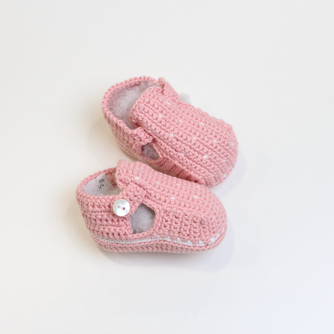 SCARPINA in cotone NEONATO TEDDY TEDDY SCARPINE PINK/AVORIO PICCOLA GIUGGIOLA 