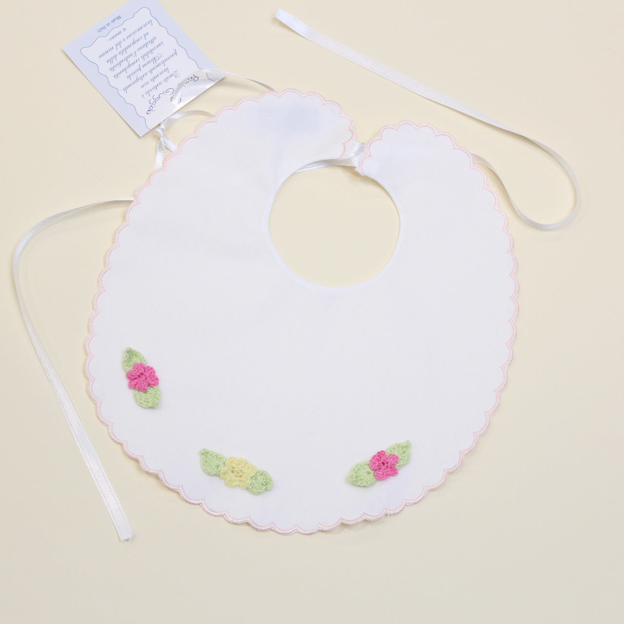 BAVETTA NEONATO CON RICAMI in cotone ZARA BAVETTA UNI PICCOLA GIUGGIOLA 