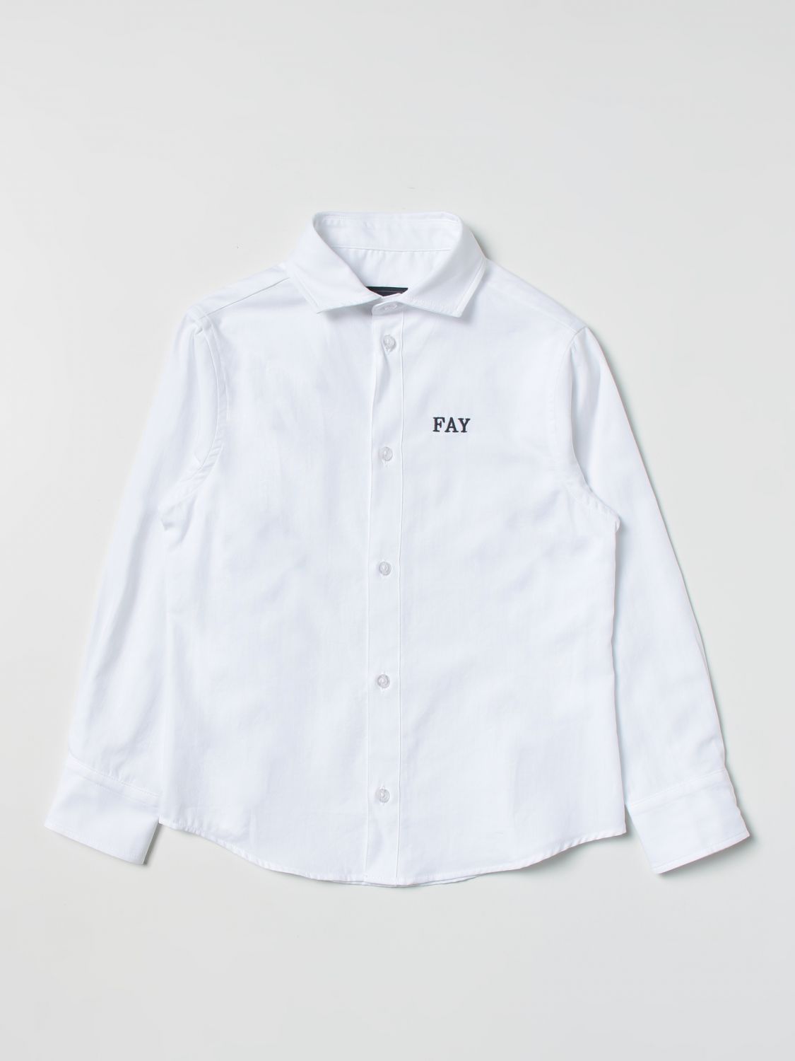 camicia con logo ricamato in contrasto FS5P80 Z0076 100 FAY 