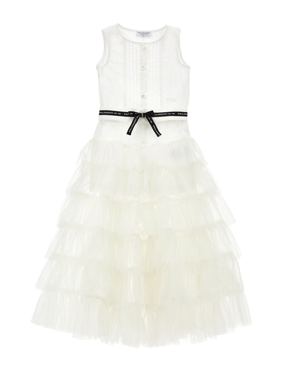 abito elegante con gonna tulle