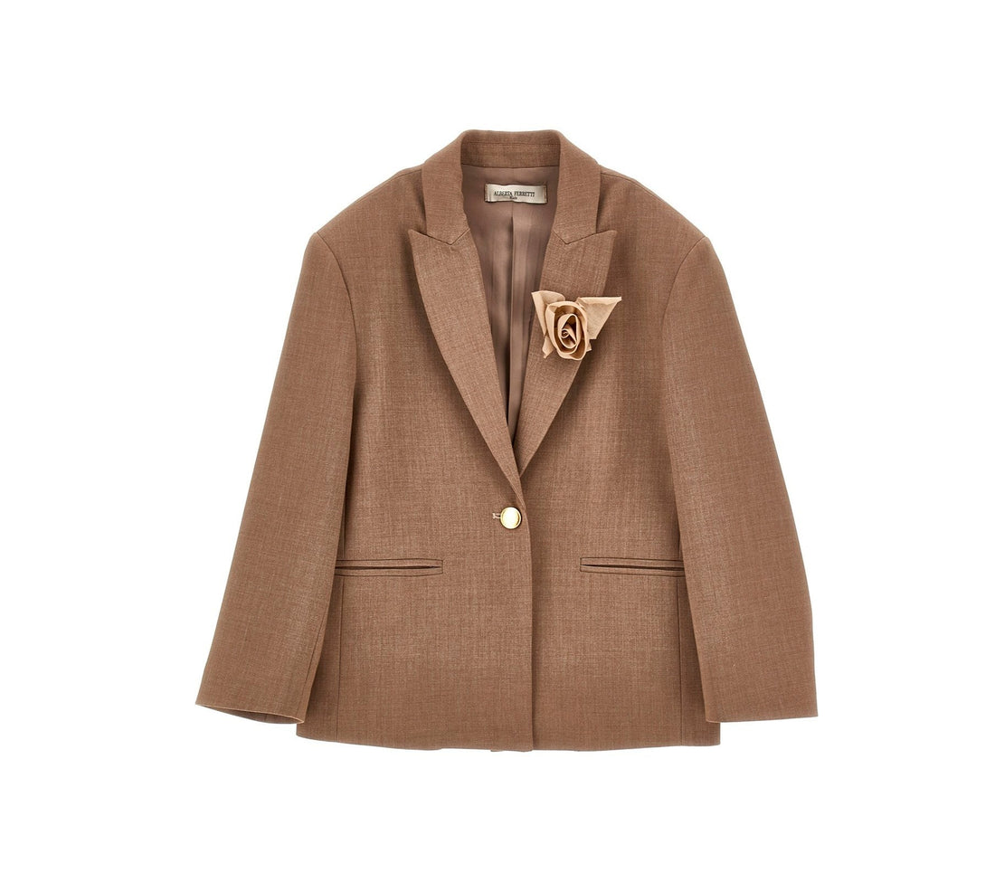 blazer con applicazione fiore R1H100 8366 0012 ALBERTA FERRETTI KIDS 