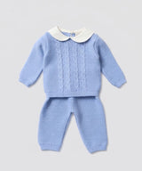 BABY LORD completino a trecce Avio