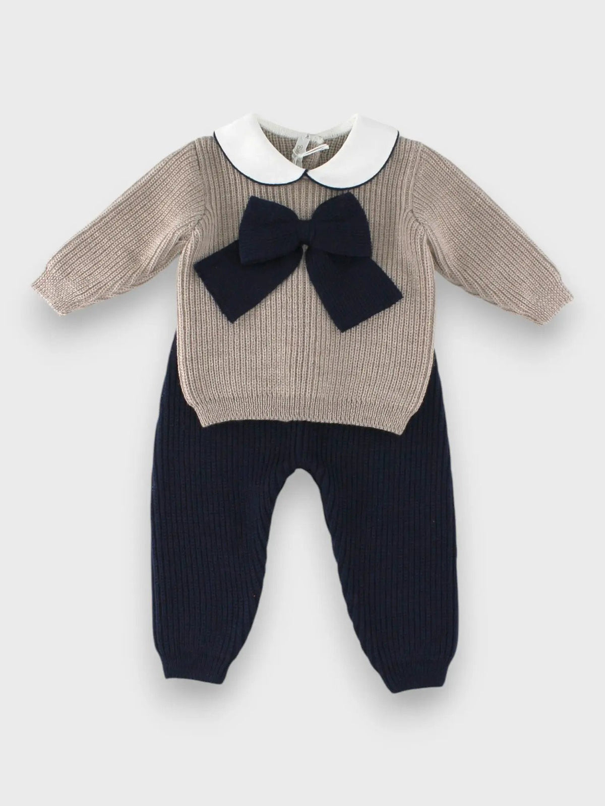completino in lana maxi fiocco 547 CORDA-BLU BABY LORD 