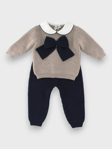 completino in lana maxi fiocco 547 CORDA-BLU BABY LORD 