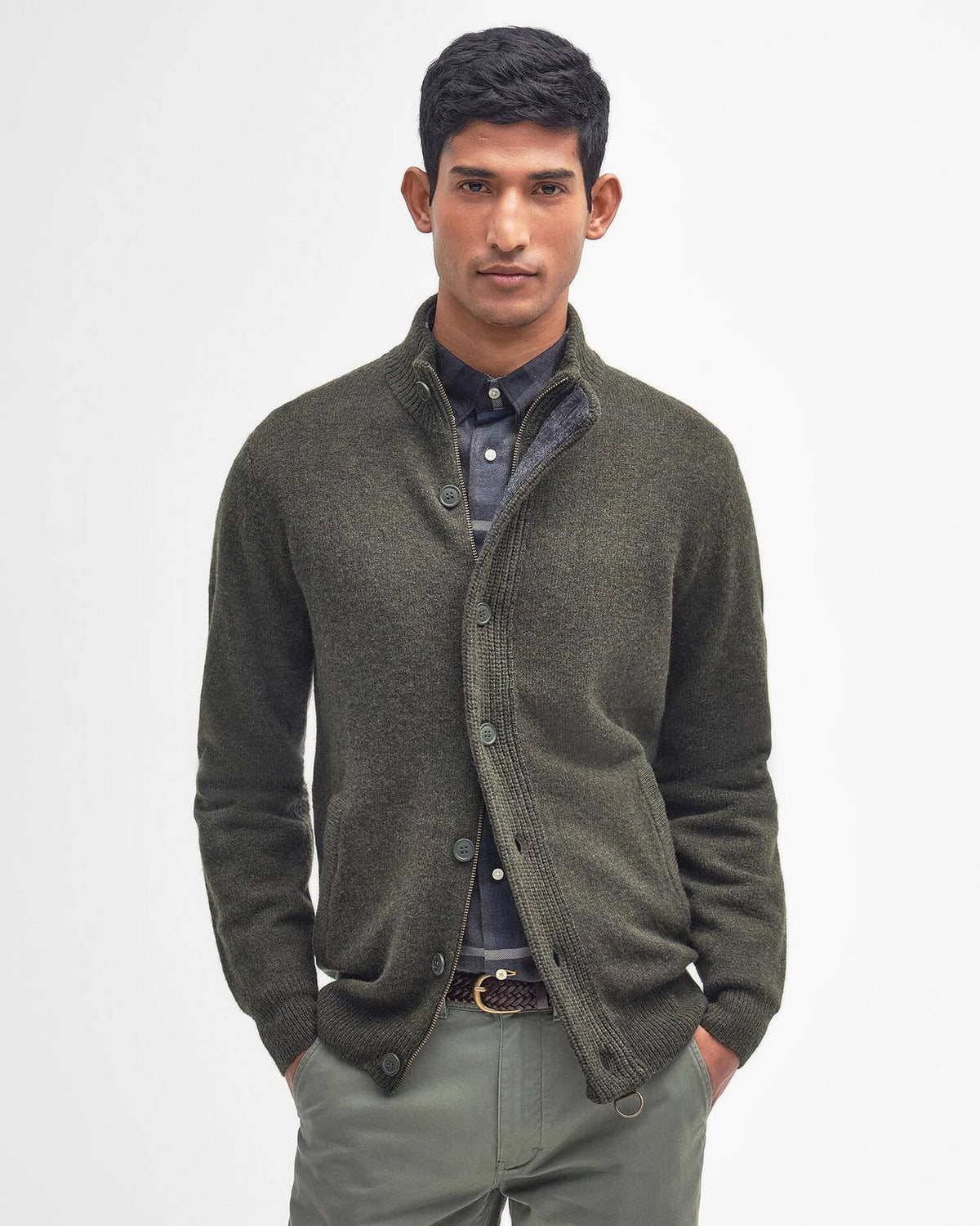 maglione con zip patch MKN0731 MKN GN73 BARBOUR 