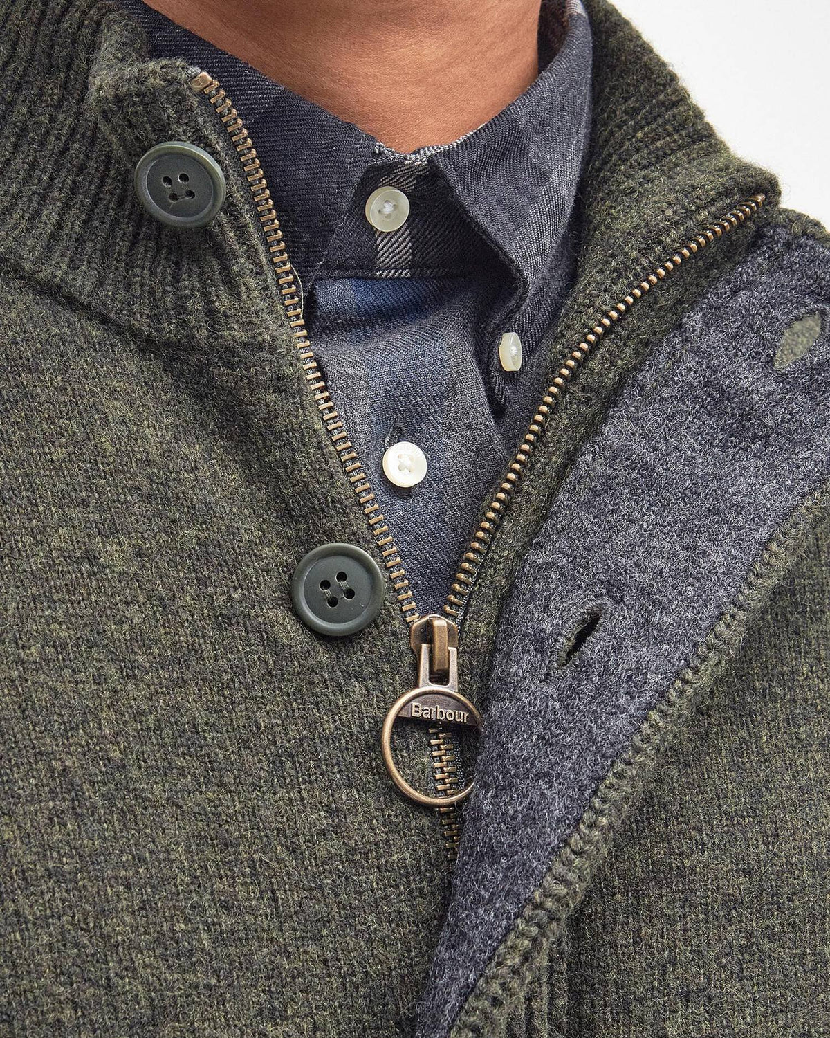 maglione con zip patch MKN0731 MKN GN73 BARBOUR 