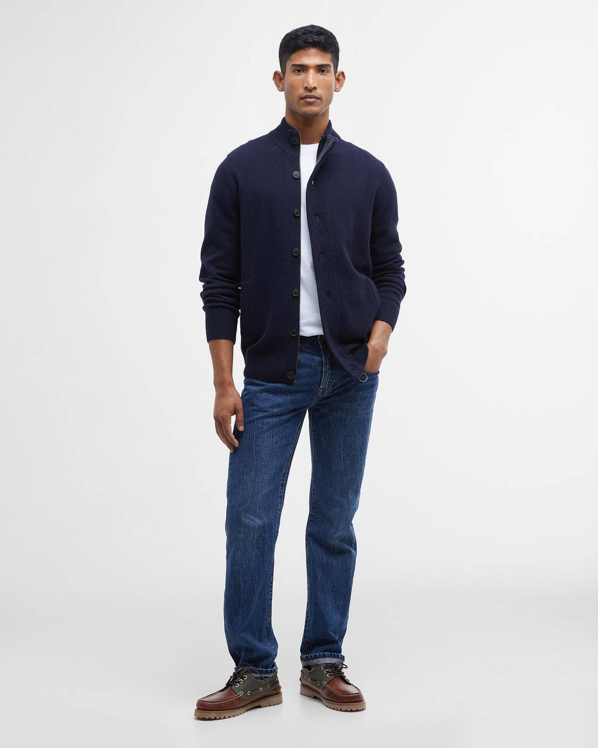 maglione con zip patch MKN0731 MKN NY91 BARBOUR 