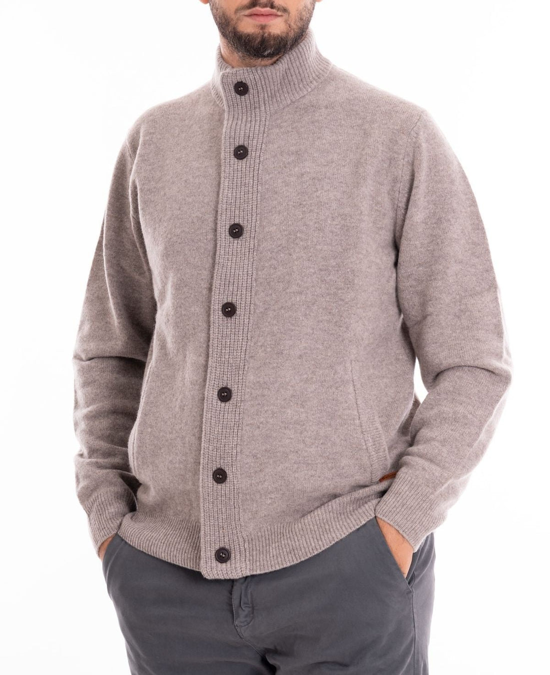 maglione con zip patch MKN0731 MKN ST16 BARBOUR 