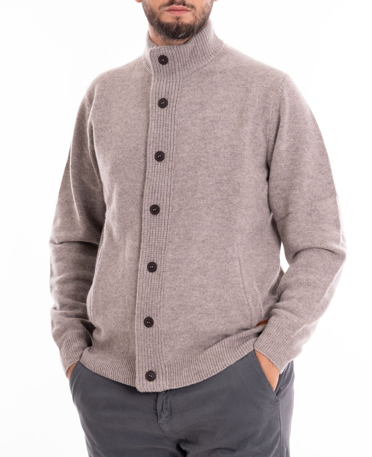 maglione con zip patch MKN0731 MKN ST16 BARBOUR 