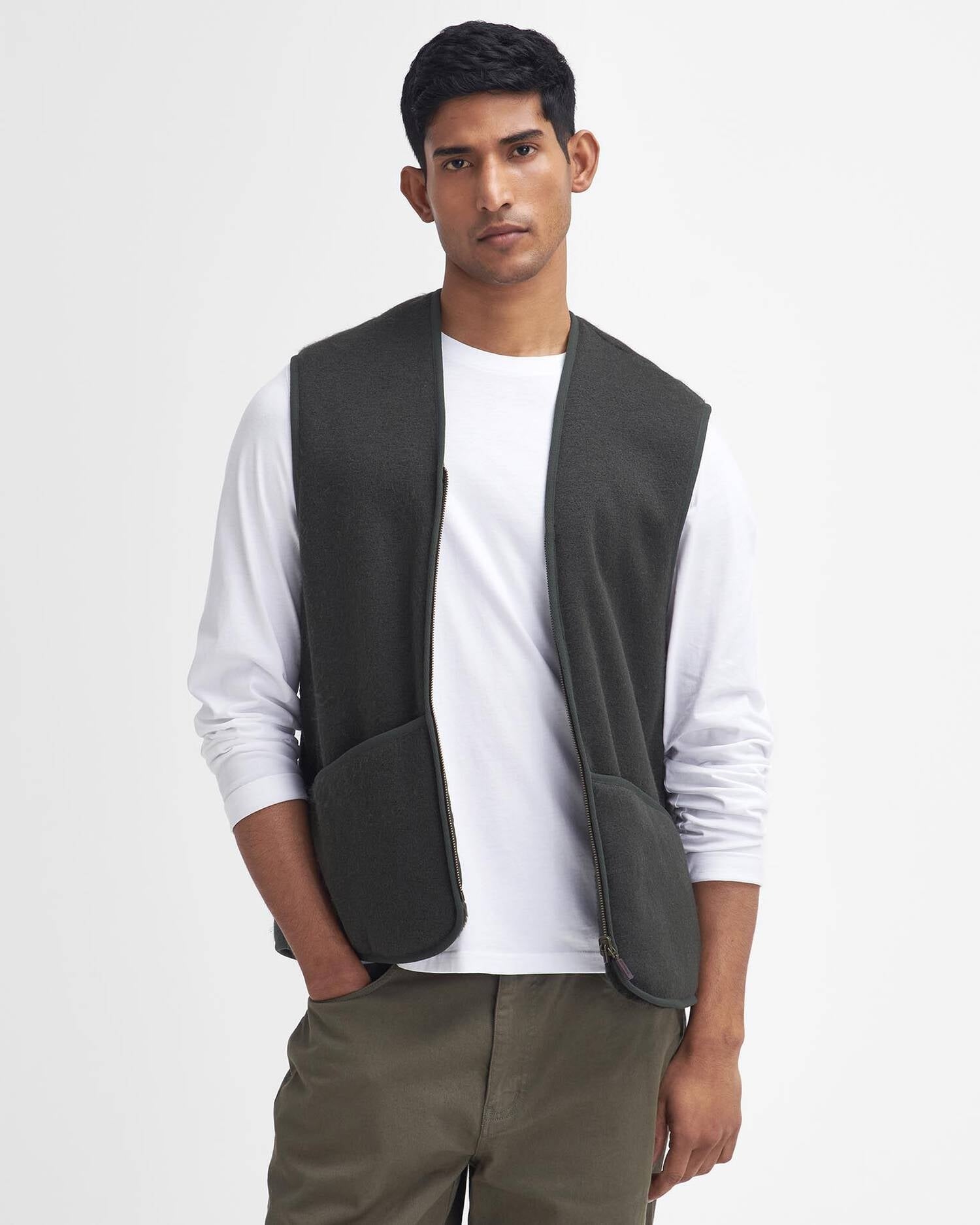 gilet in pile con cerniera MLI0004 MLI1 SG71 BARBOUR 