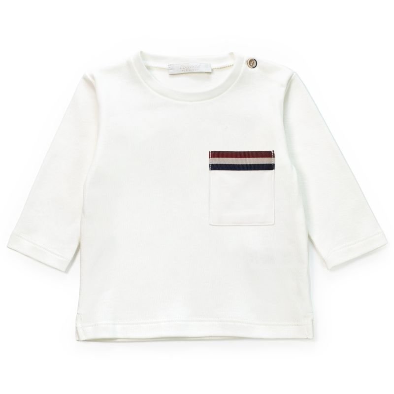 t-shirt con ricamo petto C64118 PANNA/RIGA BLURDÒ COCCODE' 