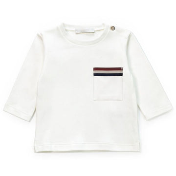 t-shirt con ricamo petto C64118 PANNA/RIGA BLURDÒ COCCODE' 