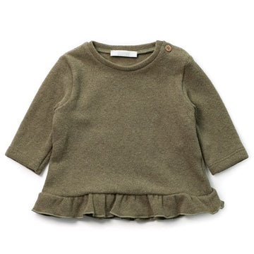 maglia in caldo cotone C64379 VERDE KAKI COCCODE' 