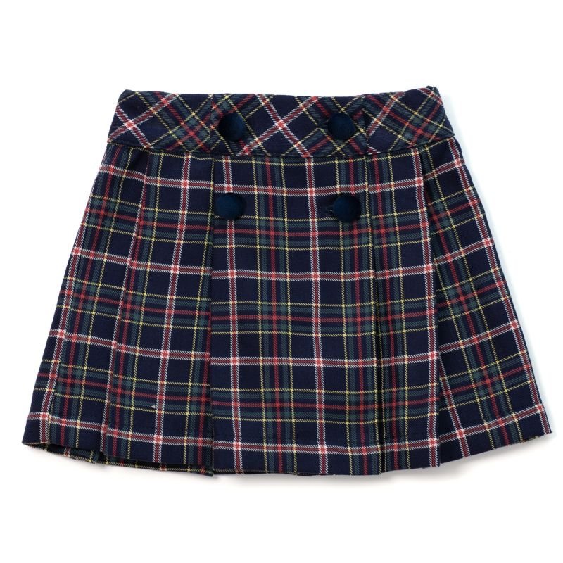 gonna corta in tartan C64911 TARTAN BLU COCCODE' 