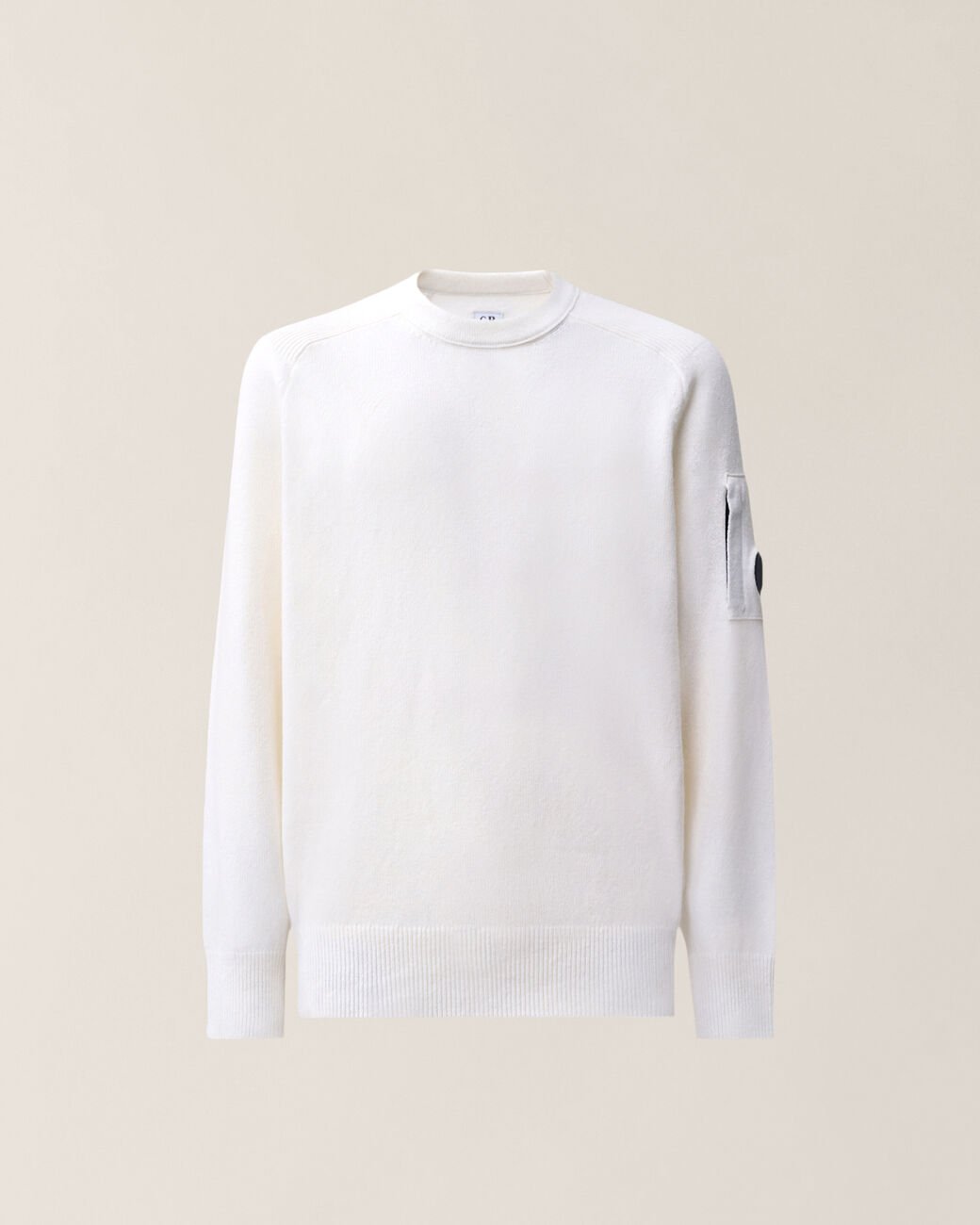 maglione in lana dagnello 21CMKN085A 110149A 103 GAUZE WHITE CP COMPANY 