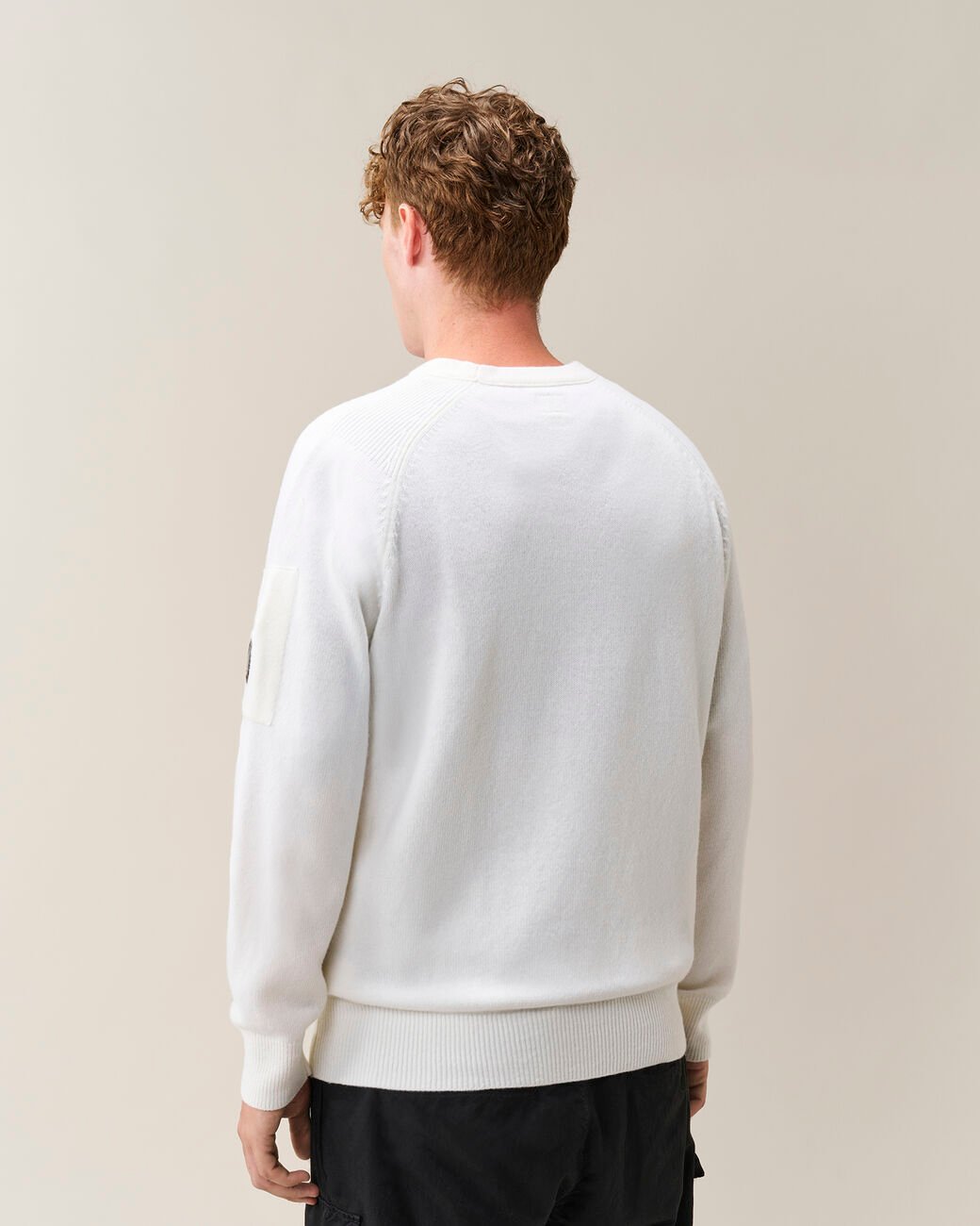 maglione in lana dagnello 21CMKN085A 110149A 103 GAUZE WHITE CP COMPANY 