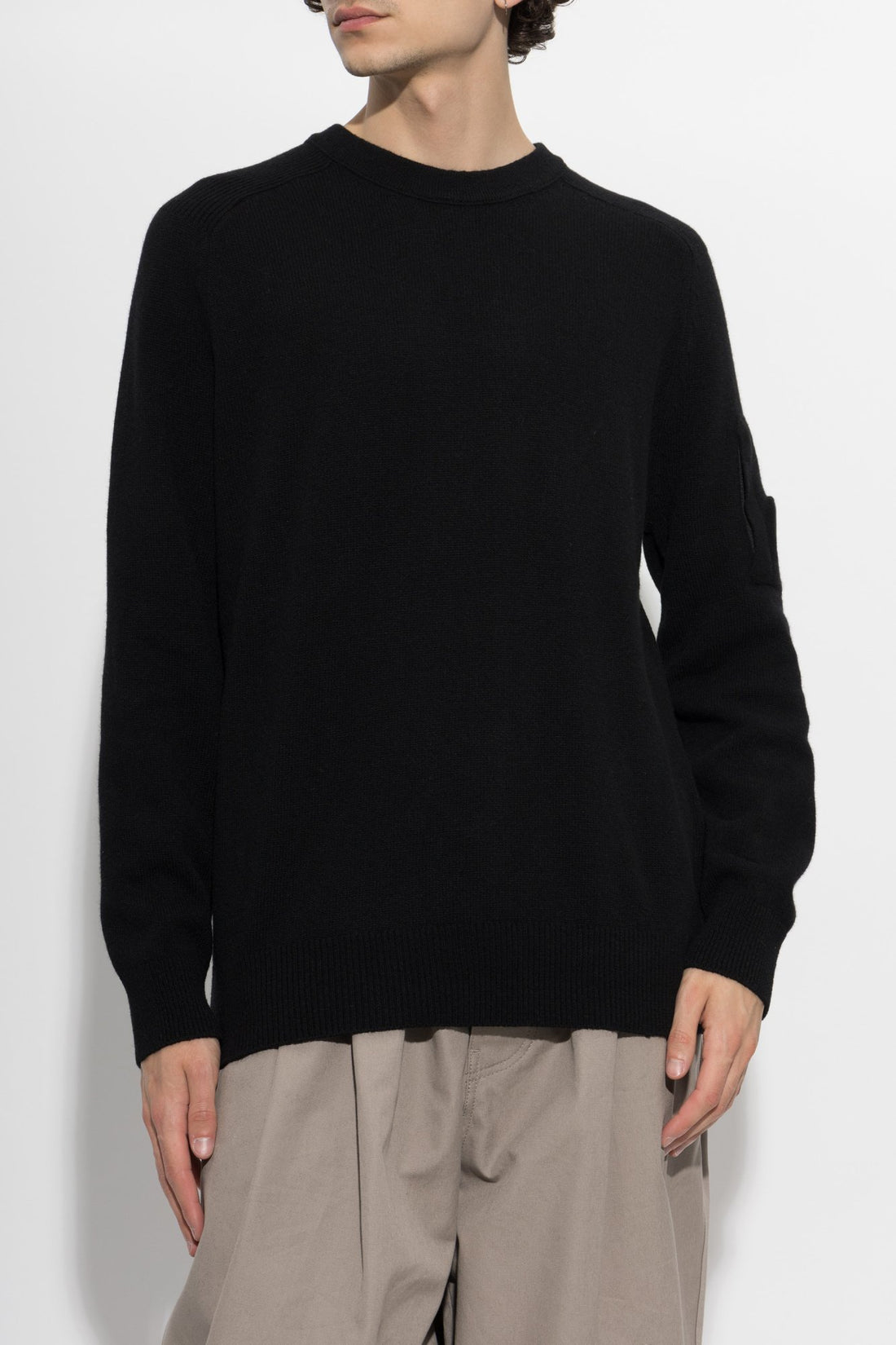 maglione in lana dagnello 21CMKN085A 110149A 999 BLACK CP COMPANY 