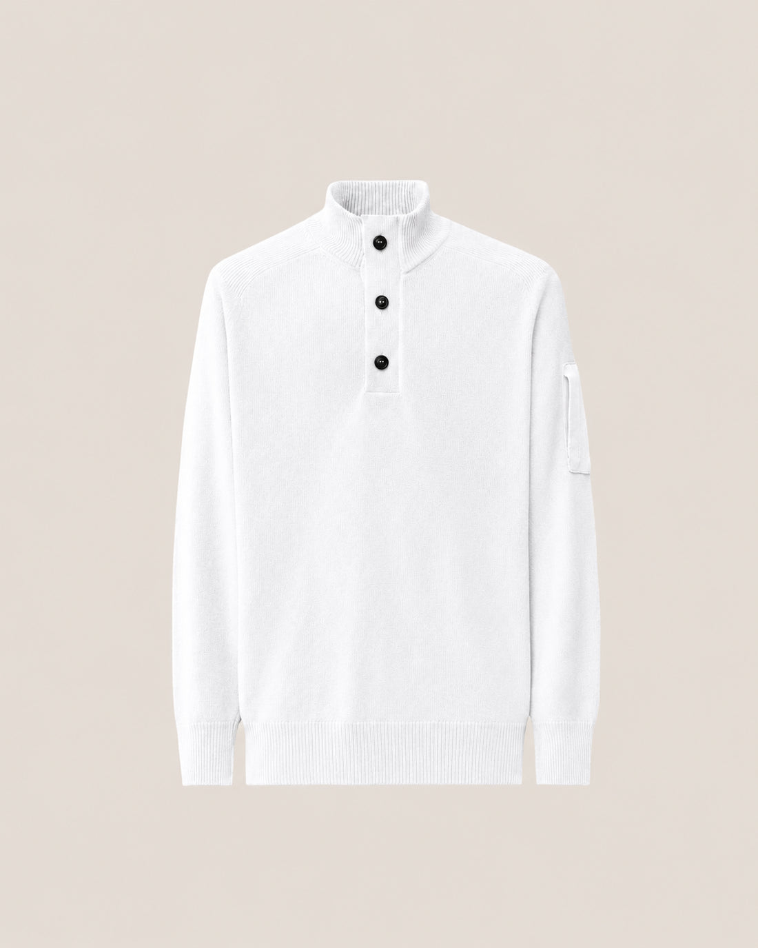 maglione con bottoni 21CMKN087A 110149A 103 GAUZE WHITE CP COMPANY 