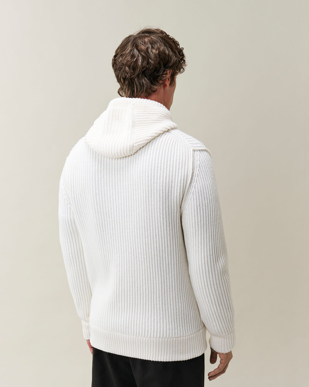 cardigan full zip e cappuccio 21CMKN106A 110149A 103 GAUZE WHITE CP COMPANY 