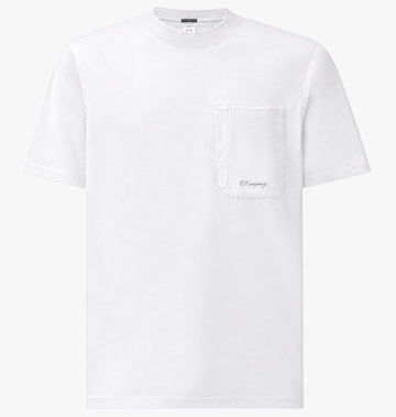 t-shirt con taschino 21CMTS159A 006374G 103 GAUZE WHITE CP COMPANY 