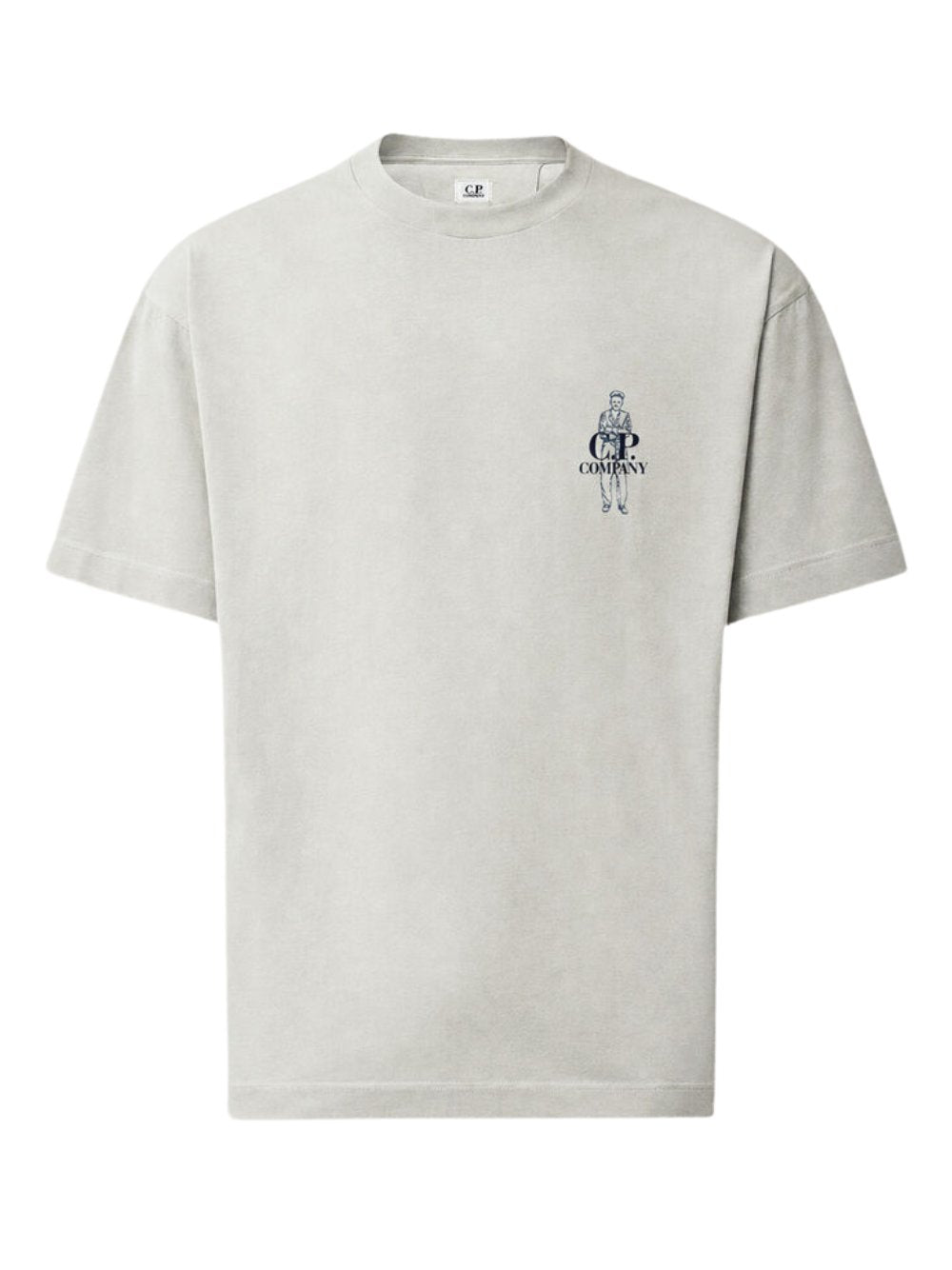 t-shirt logo contrasto 21CMTS165A 005100W 936 FLINT GREY CP COMPANY 