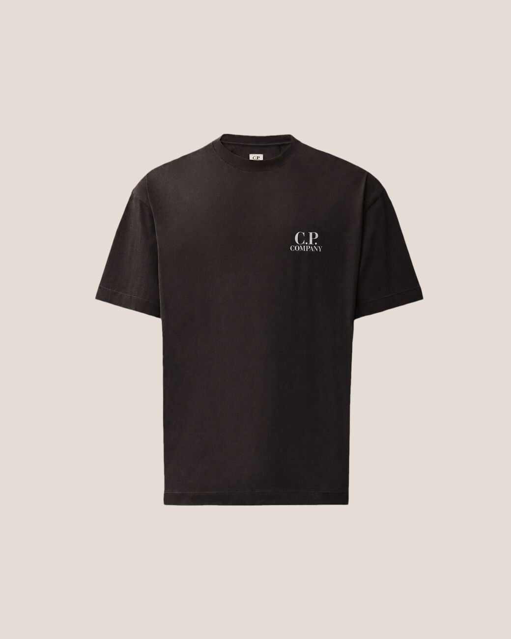 t-shirt logo contrasto 21CMTS165A 005100W 999 BLACK CP COMPANY 